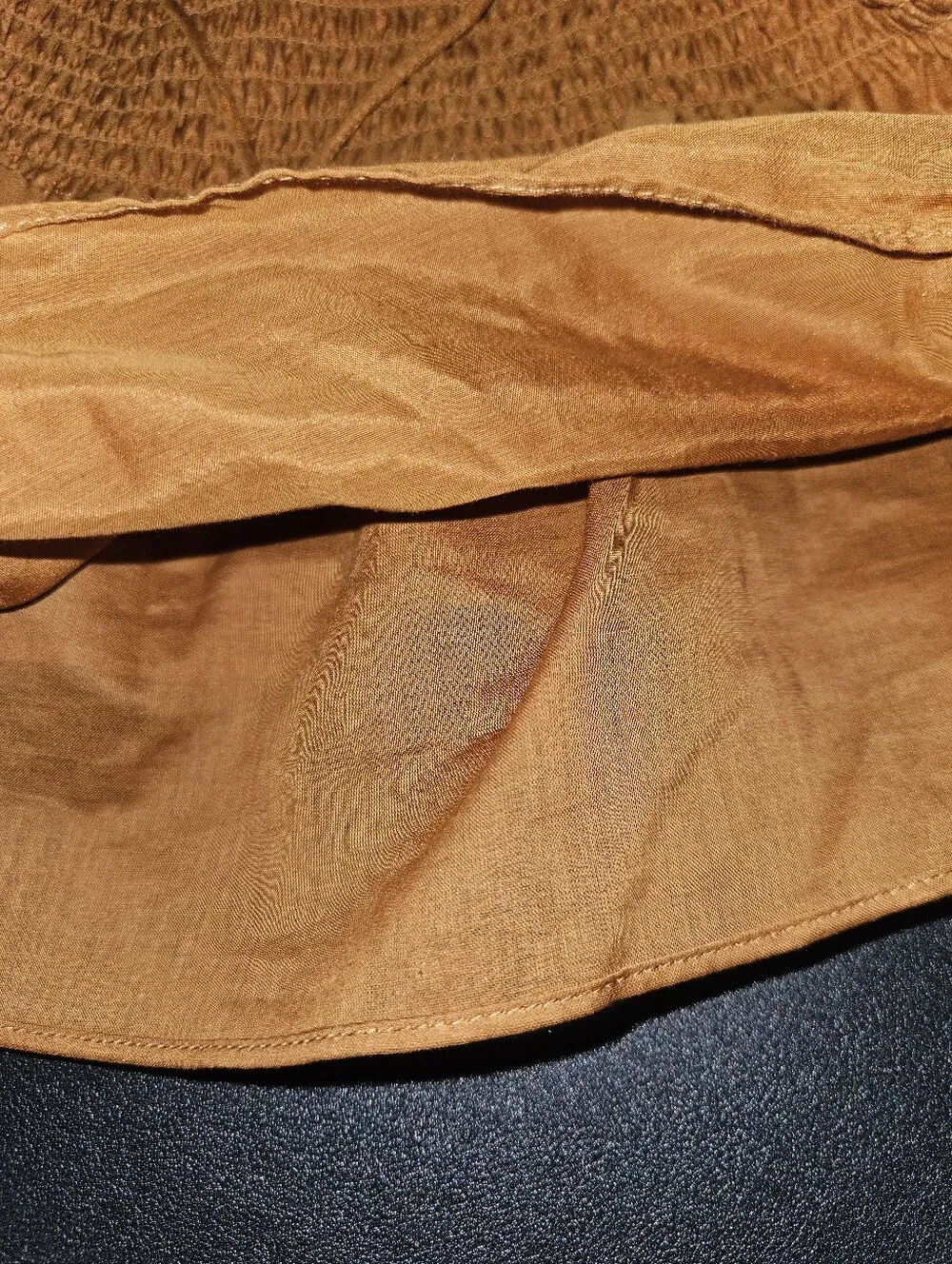 J. Crew Women’s Rust Smocked Silk Blend Waist Tank Top Size M